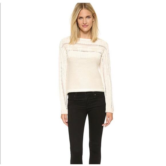 Ramy Brook Wool Fringe Cream Jessica Pullover Sweater‎ - Picture 2 of 14